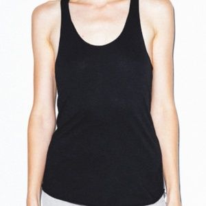 American Apparel 50/50 Raceback Black Tank Size XS